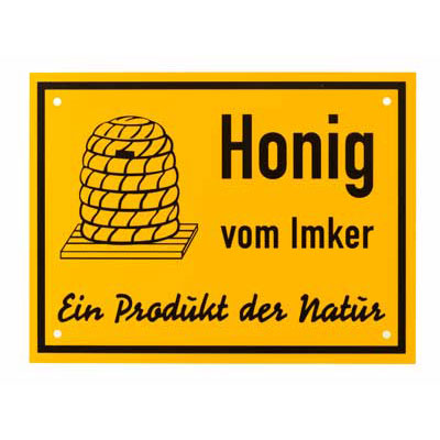 Werbeschild Vorsicht Bienen 42 x 30 cm PVC Schild Imkerei Bienen 